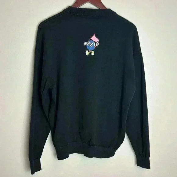 ZARA Men’s “I’m OK With This” Black Crew Neck Knit Pullover Sweater Large Cotton - Picture 2 of 6